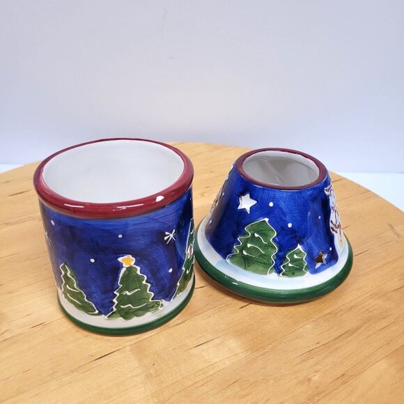 Christmas Candle Holder Tealight with Shade Linens and Things 5 1/2'' Chip - Picture 5 of 7